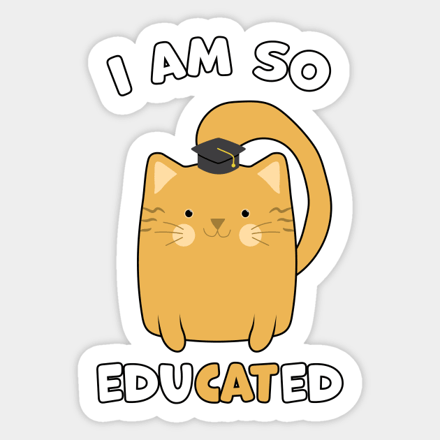 Orange Cat Graduation Gift Cat Lover Sticker by kindOmagic